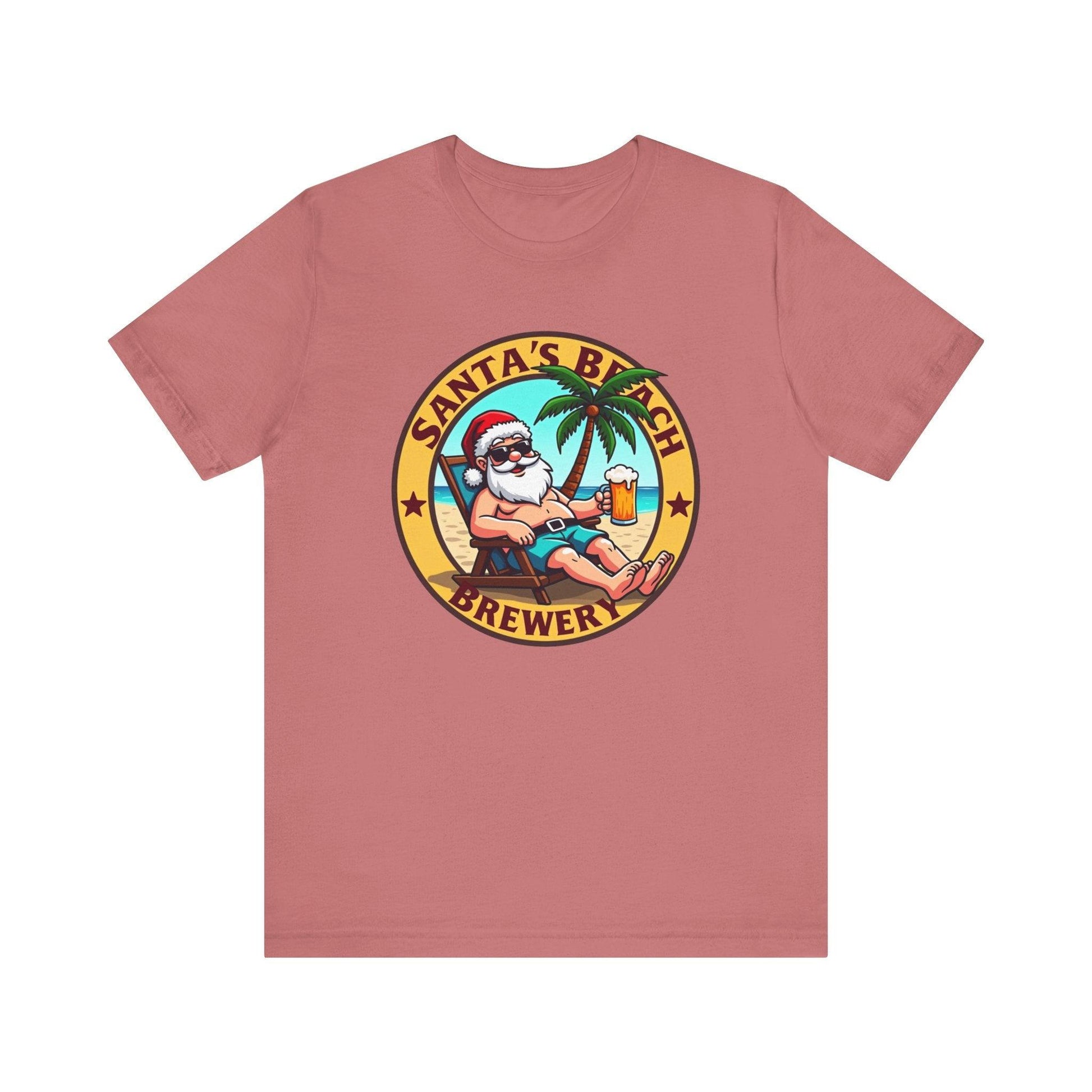 Santa's Beach Brewery Tee for Casual Summer Fun - Even Keel LLC