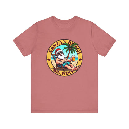 Santa's Beach Brewery Tee for Casual Summer Fun - Even Keel LLC