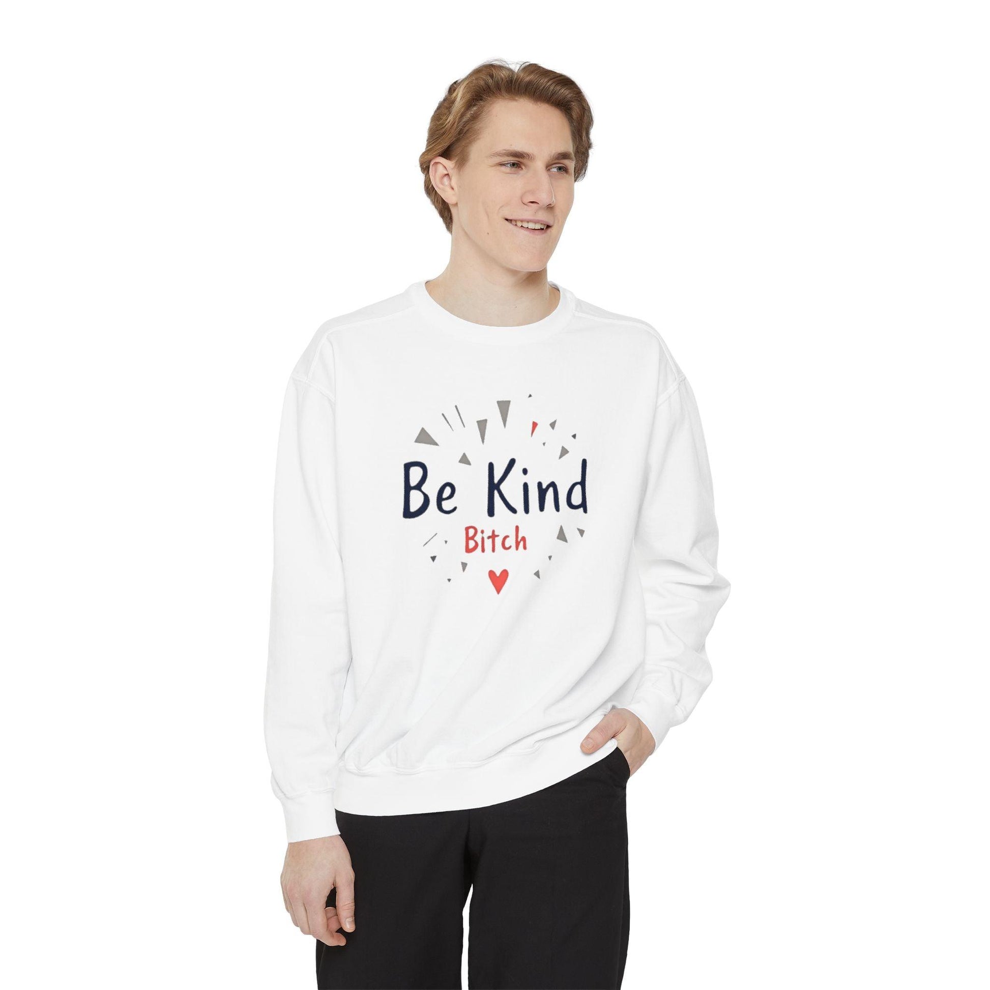 Be Kind Unisex Garment-Dyed Sweatshirt for Cozy Comfort - Even Keel LLC