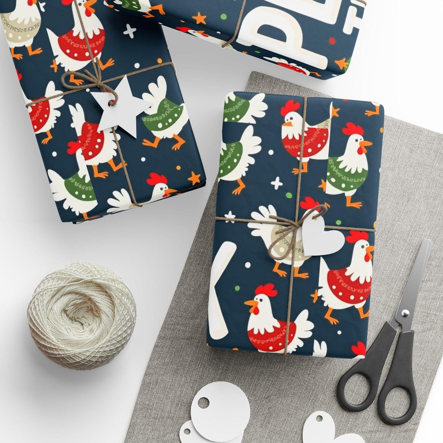 Peck the Halls Christmas Wrapping Papers Fun Gift Wrap - Even Keel LLC