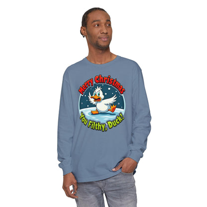 Christmas Filthy Duck Long Sleeve T-Shirt For Holiday Fun - Even Keel LLC