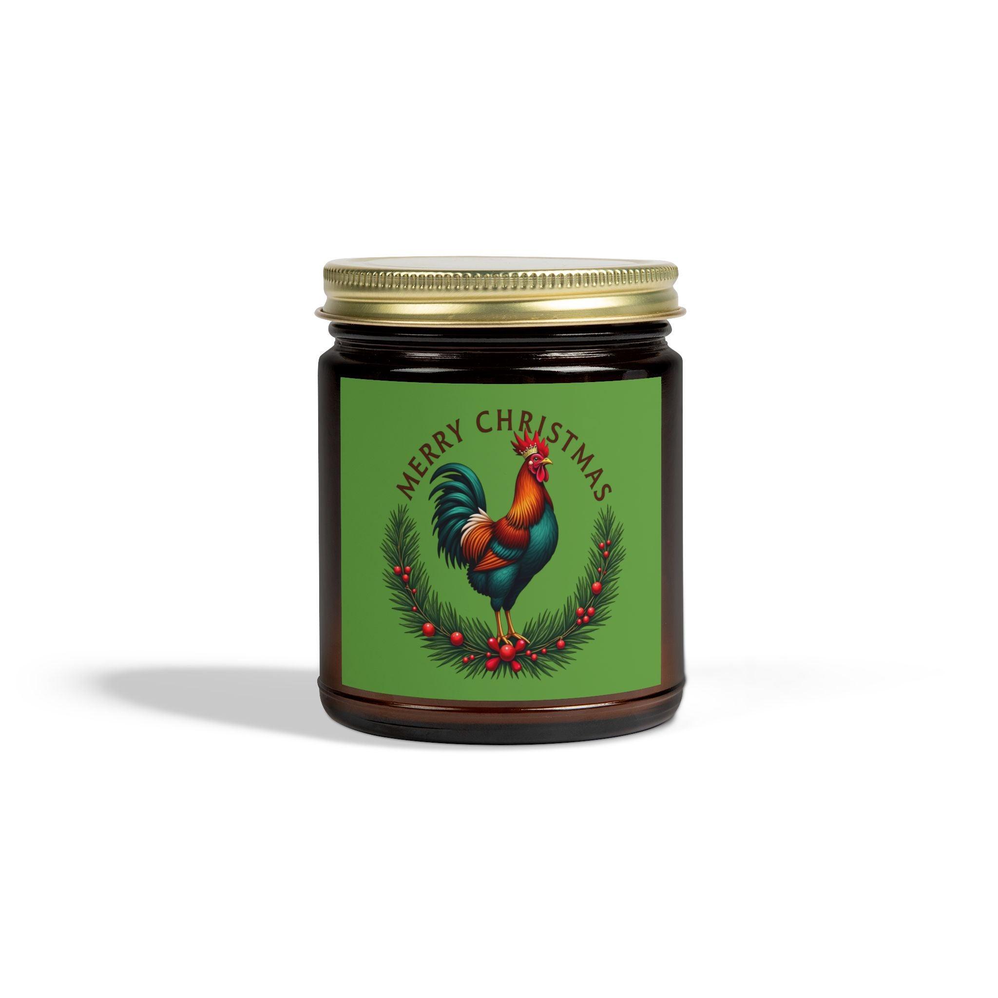 Merry Christmas Chicken Coconut Apricot Wax Candle 4oz 9oz - Even Keel LLC