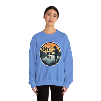 Oh Bite Me Fishing Crewneck Sweatshirt for Comfort and Style - Even Keel LLC