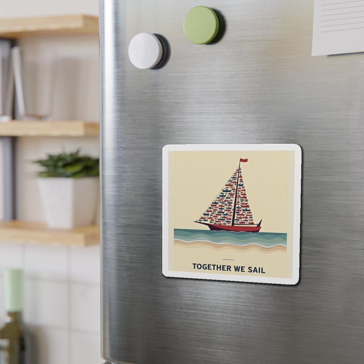 Together We Sail Magnet Custom Die-Cut Durable Design - Even Keel LLC