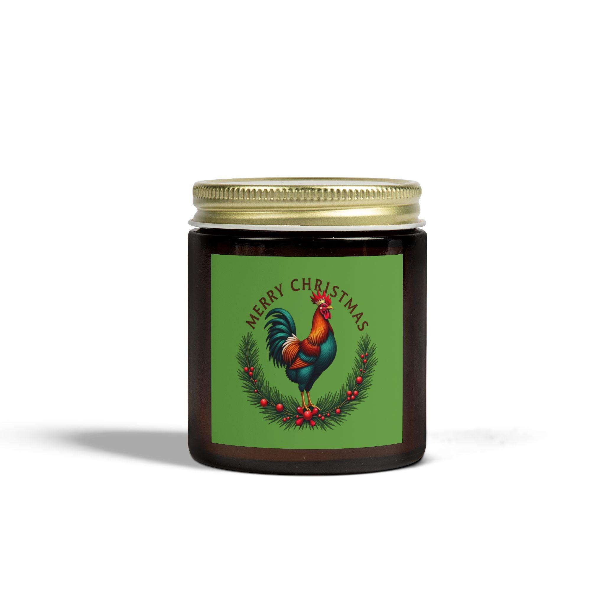 Merry Christmas Chicken Coconut Apricot Wax Candle 4oz 9oz - Even Keel LLC