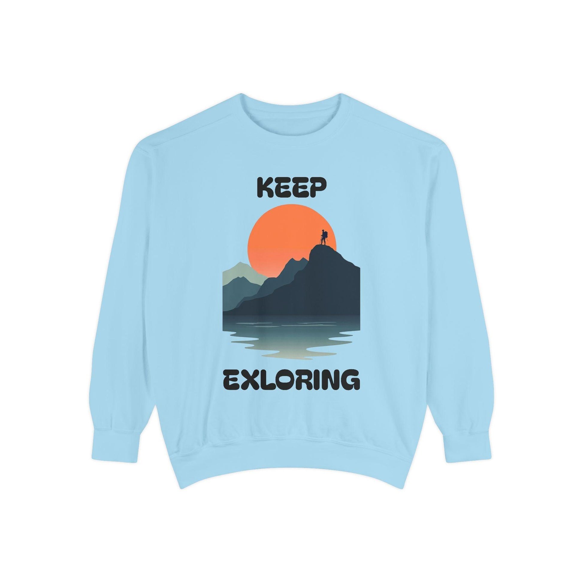 Garment-Dyed Sweatshirt - Keep Exploring Unisex Adventure - Even Keel LLC