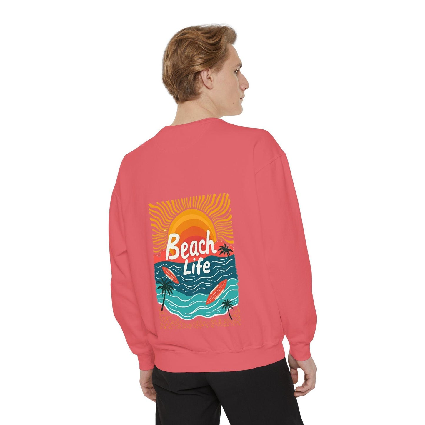 Beach Life Unisex Sweatshirt Reverse Printed for Comfort - Even Keel LLC