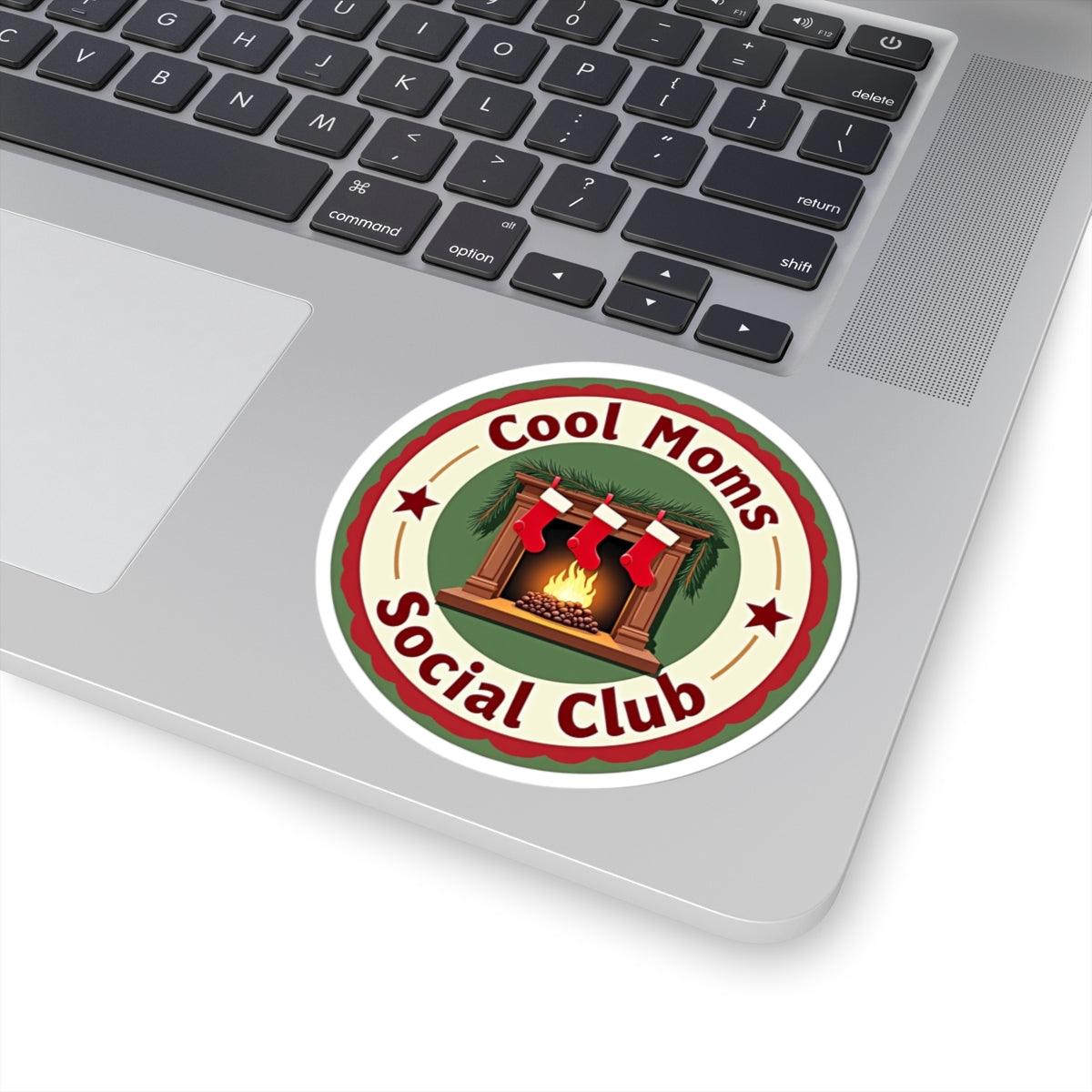 Cool Moms Social Club Holiday Sticker for Festive Decor - Even Keel LLC