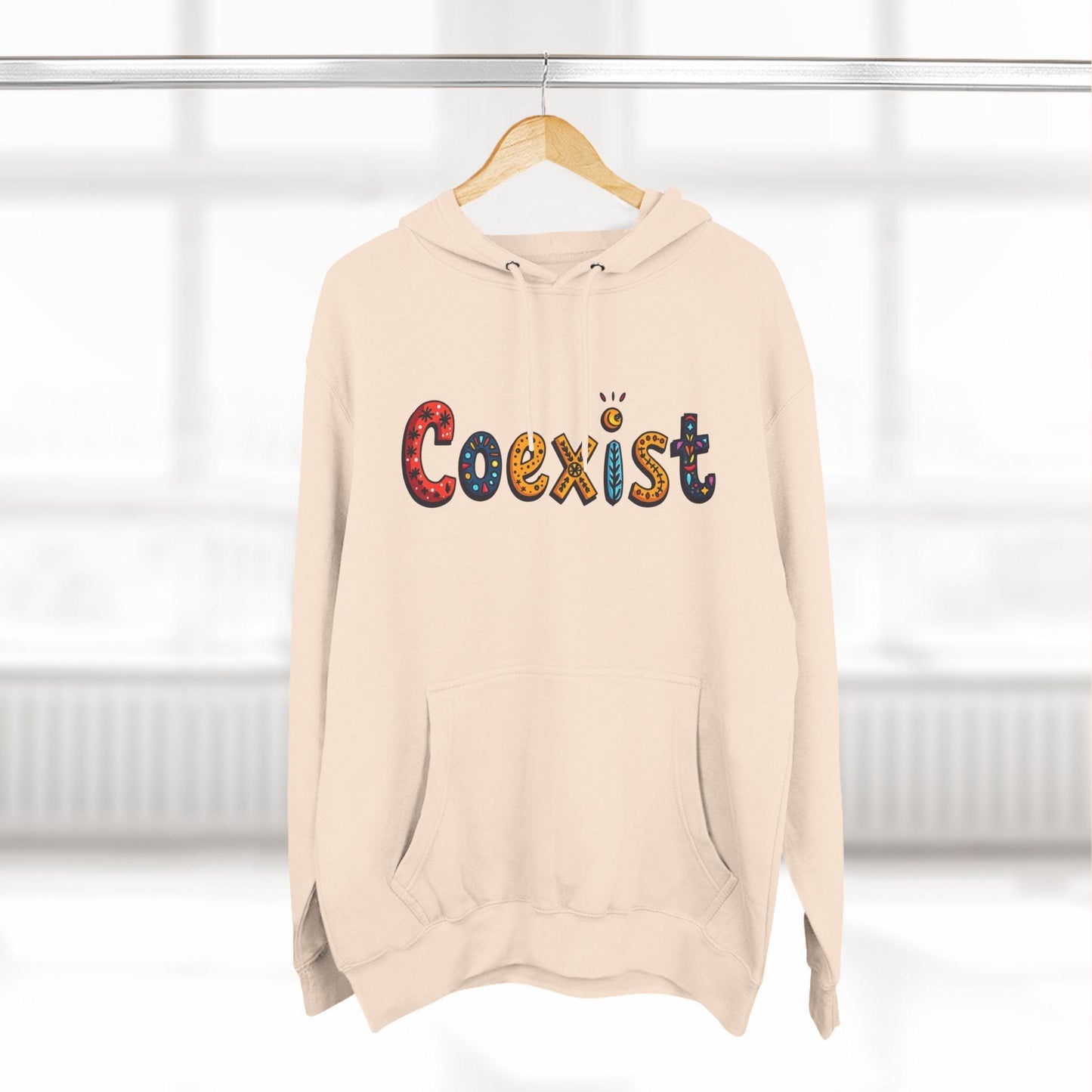 Fleece Hoodie - Coexist Design for Comfort and Style - Even Keel LLC