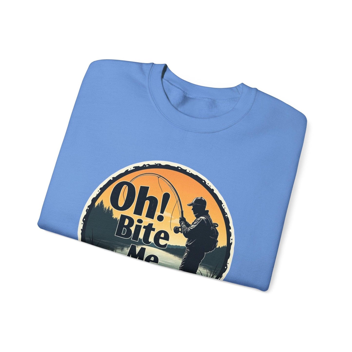 Oh Bite Me Fishing Crewneck Sweatshirt for Comfort and Style - Even Keel LLC