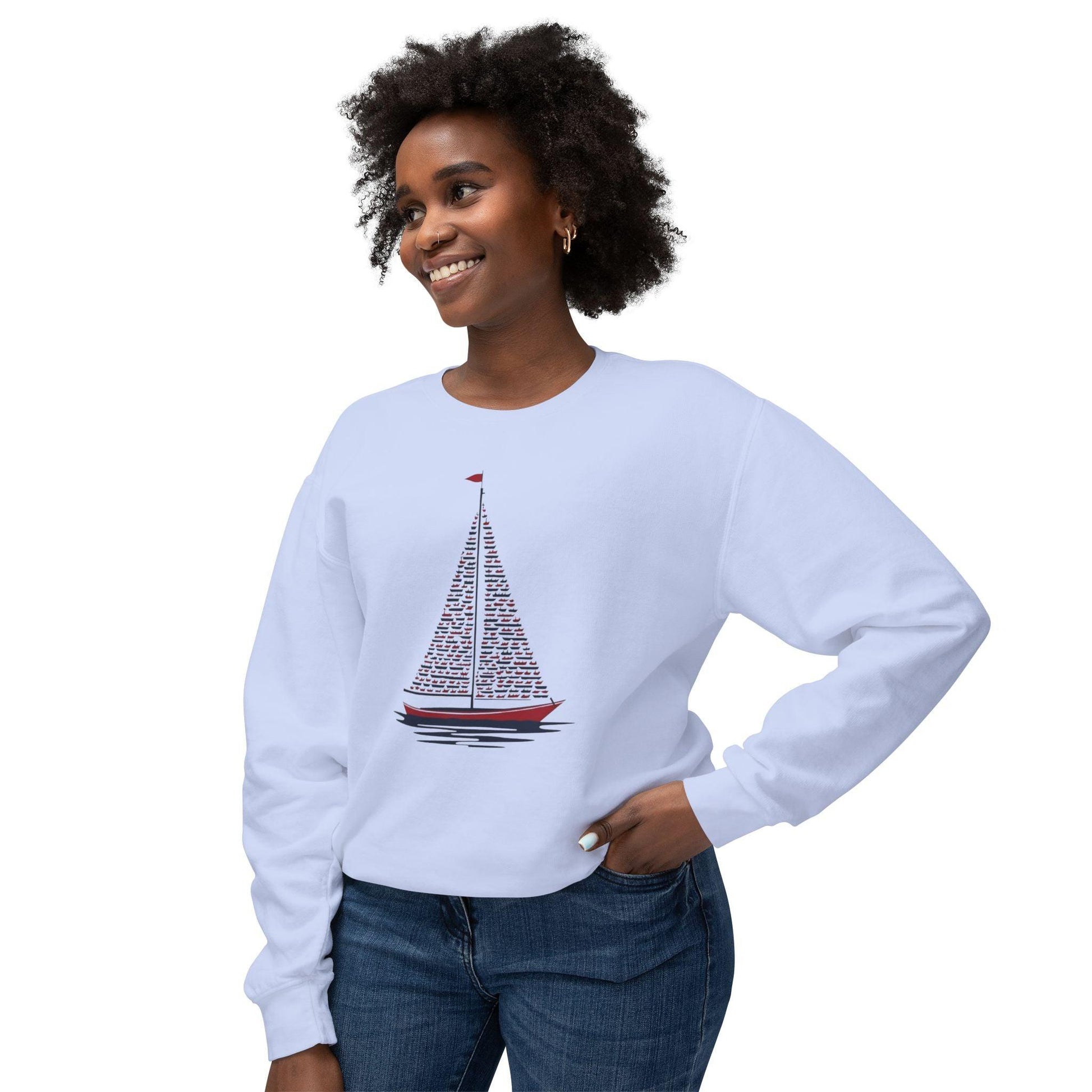 Patriotic Sailboat Sweatshirt for Nautical Lovers - Even Keel LLC