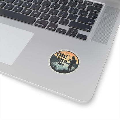 Oh Bite Me Fishing Sticker - Durable Vinyl Decal 4 Sizes - Even Keel LLC