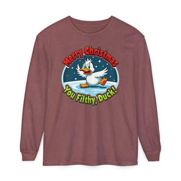 Christmas Filthy Duck Long Sleeve T-Shirt For Holiday Fun - Even Keel LLC