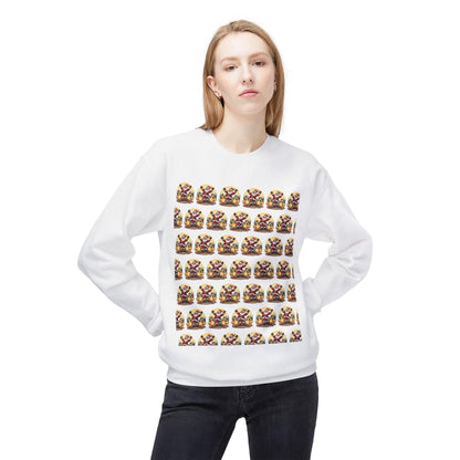 Santa With His Chicks Fleece Crewneck Sweatshirt for Adults - Even Keel LLC