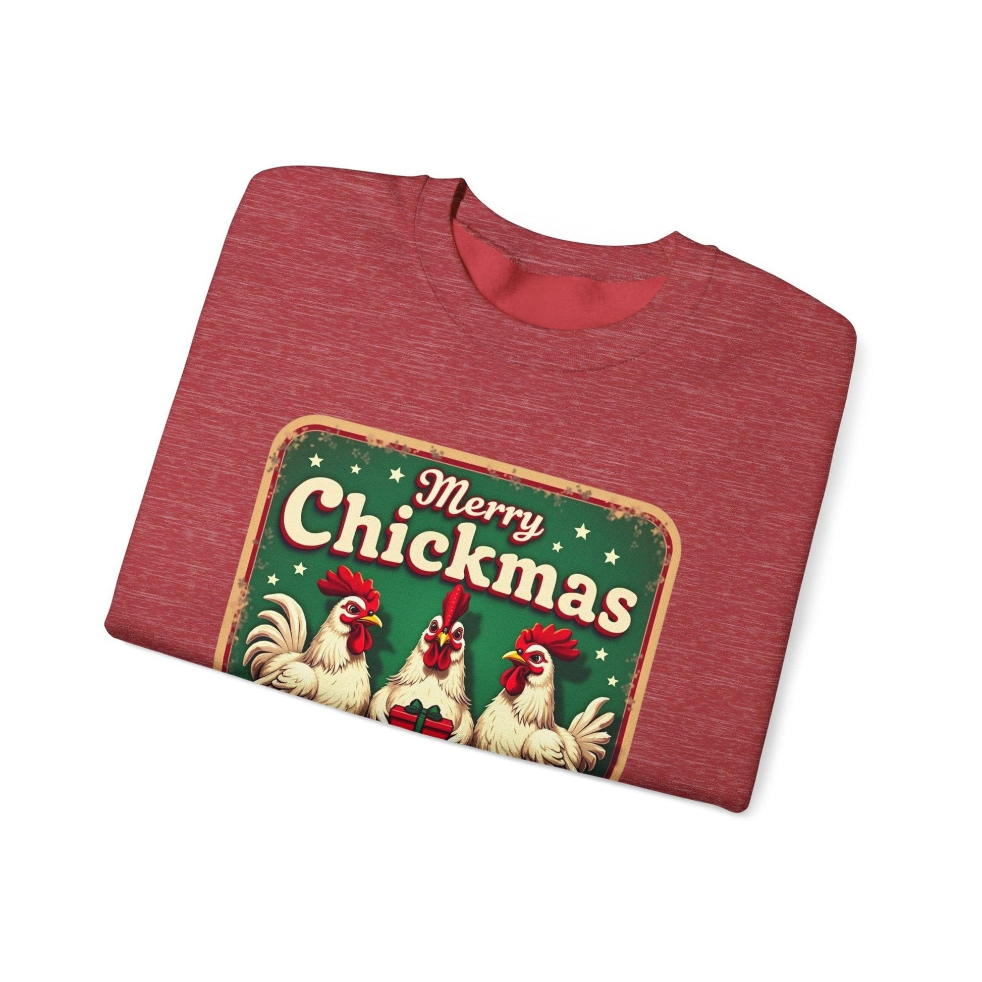 Christmas Crewneck Sweatshirt - Merry CHICKmas Ya Filthy Animals - Even Keel LLC