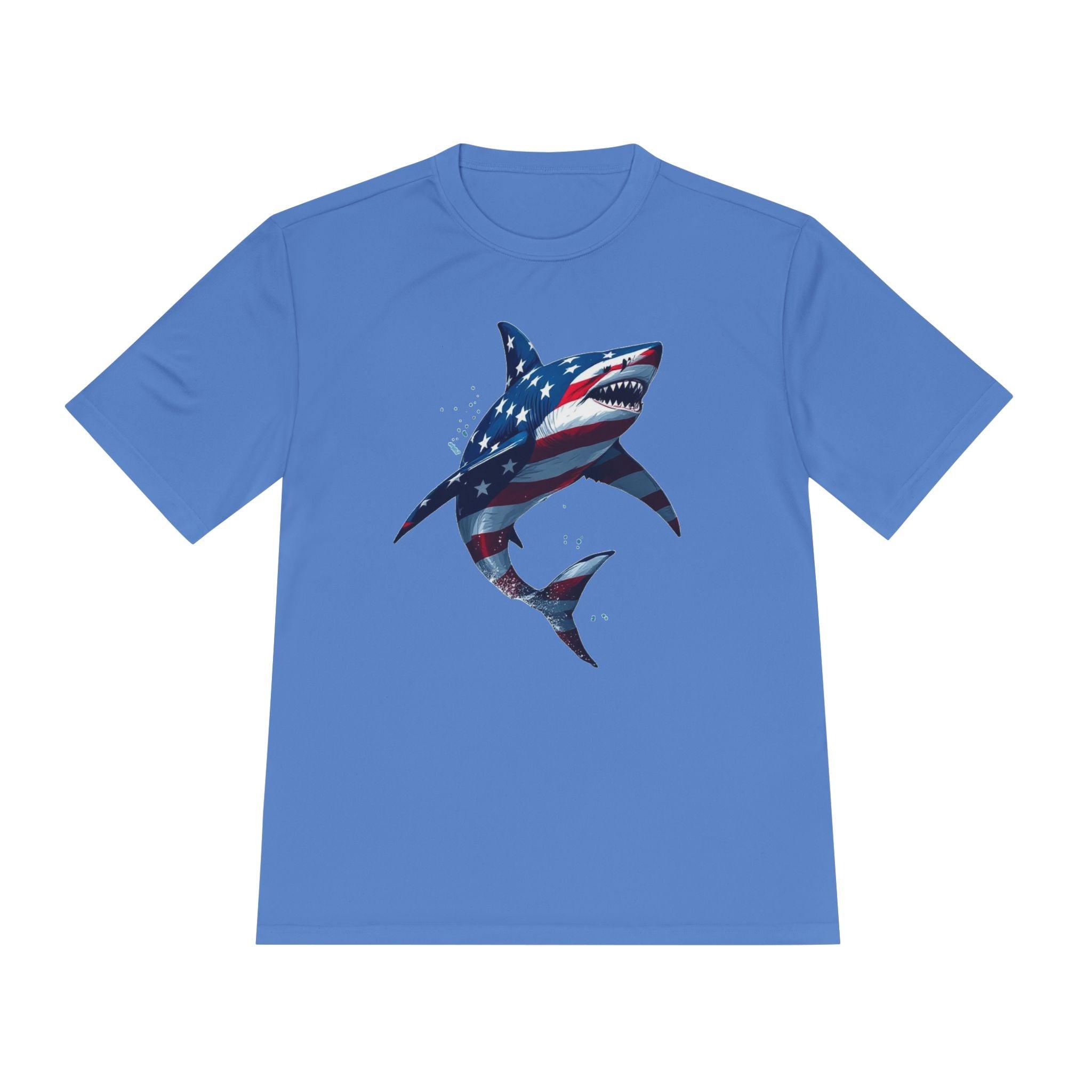 Patriotic Shark Unisex Moisture Wicking Tee - Even Keel LLC