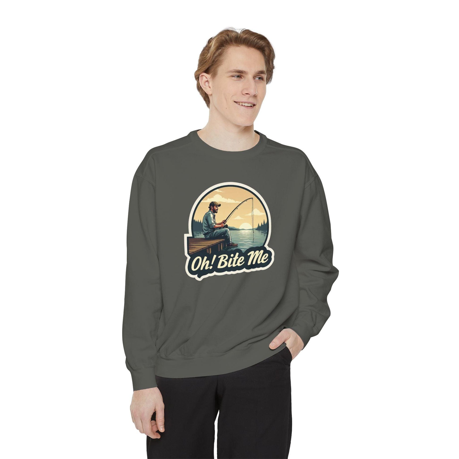 Sitting on the Dock Bite Me Unisex Garment-Dyed Sweatshirt - Even Keel LLC