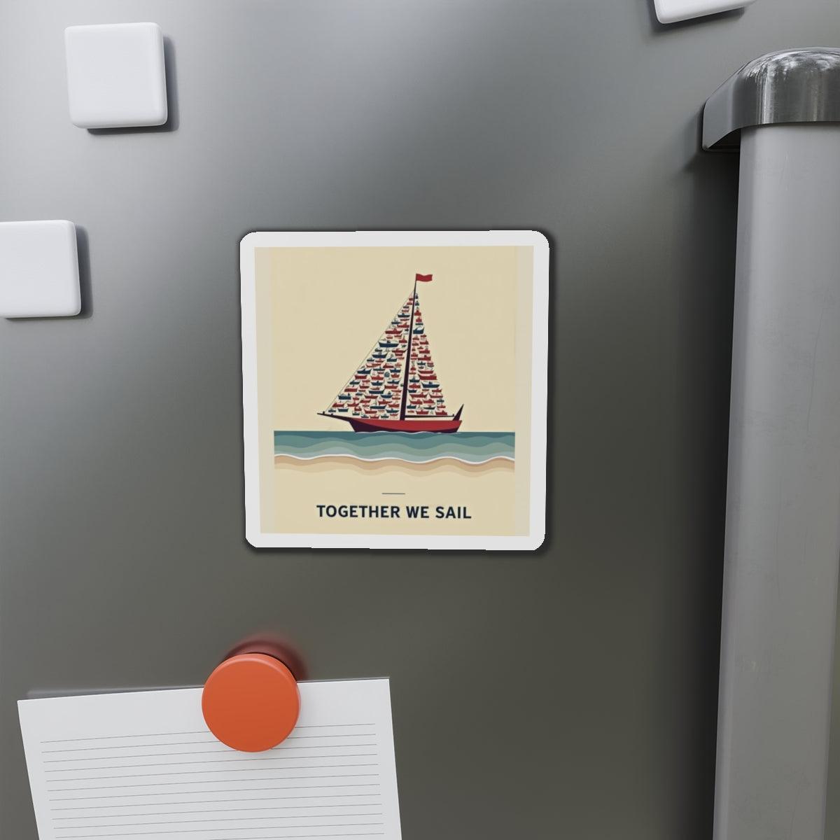 Together We Sail Magnet Custom Die-Cut Durable Design - Even Keel LLC