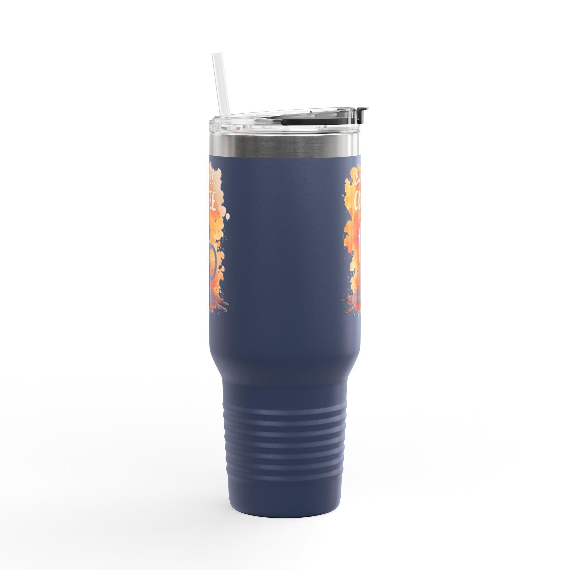 Travel Mug - But First Coffee 40oz Tumbler With Straw - Even Keel LLC