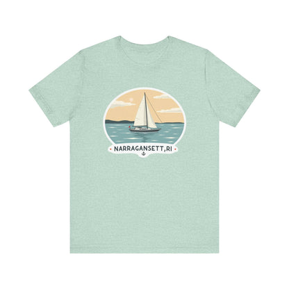 Sailing Tee - Narragansett, RI Unisex Short Sleeve Shirt - Even Keel LLC