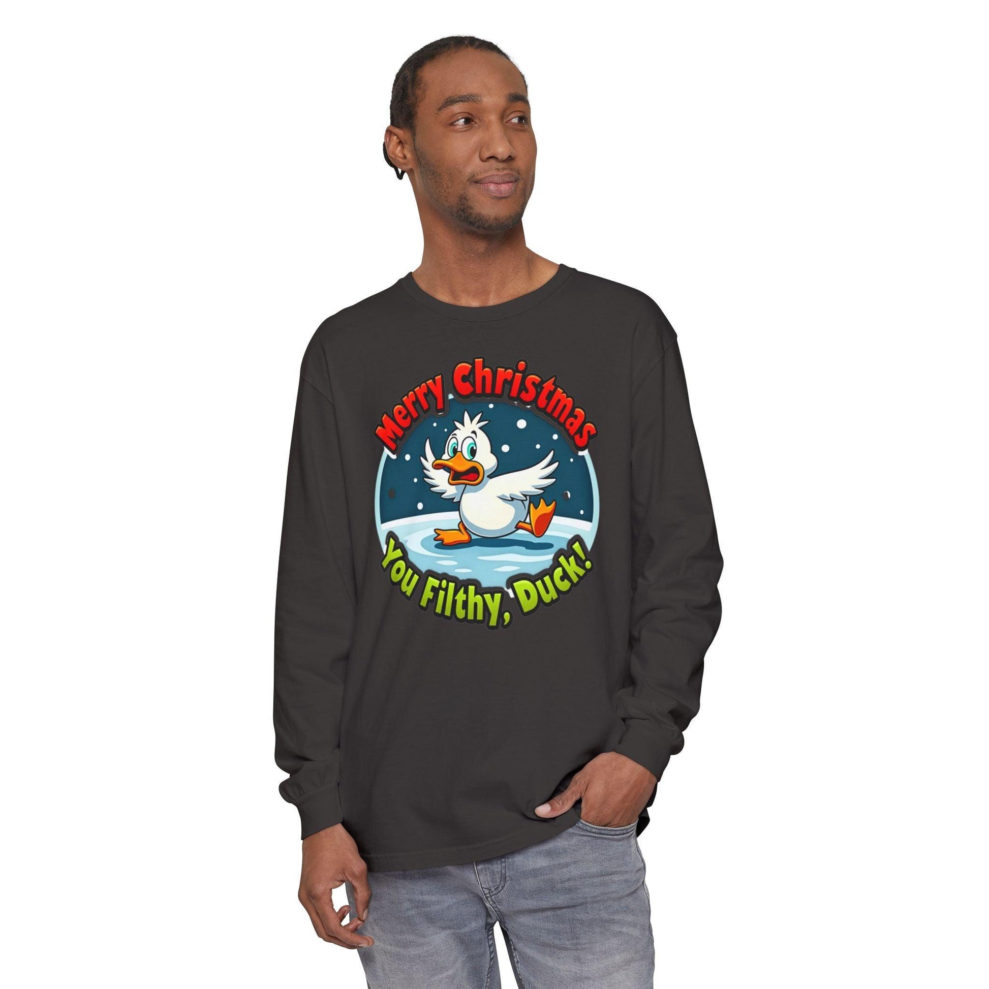 Christmas Filthy Duck Long Sleeve T-Shirt For Holiday Fun - Even Keel LLC