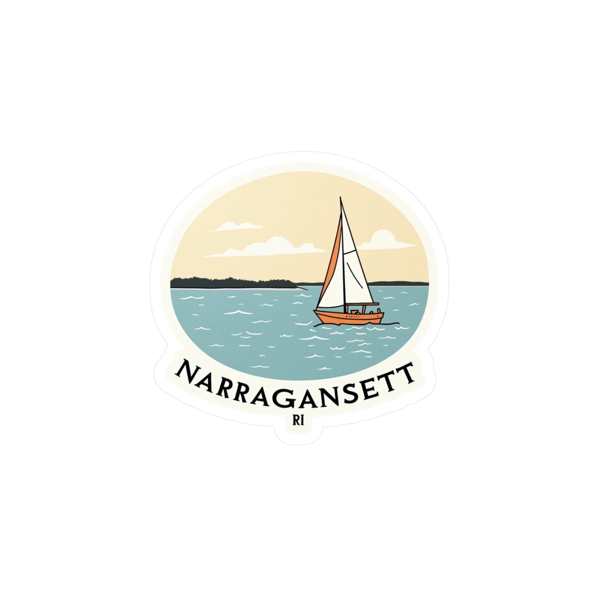 Narragansett, RI Kiss-Cut Vinyl Decal for Home Decor - Even Keel LLC