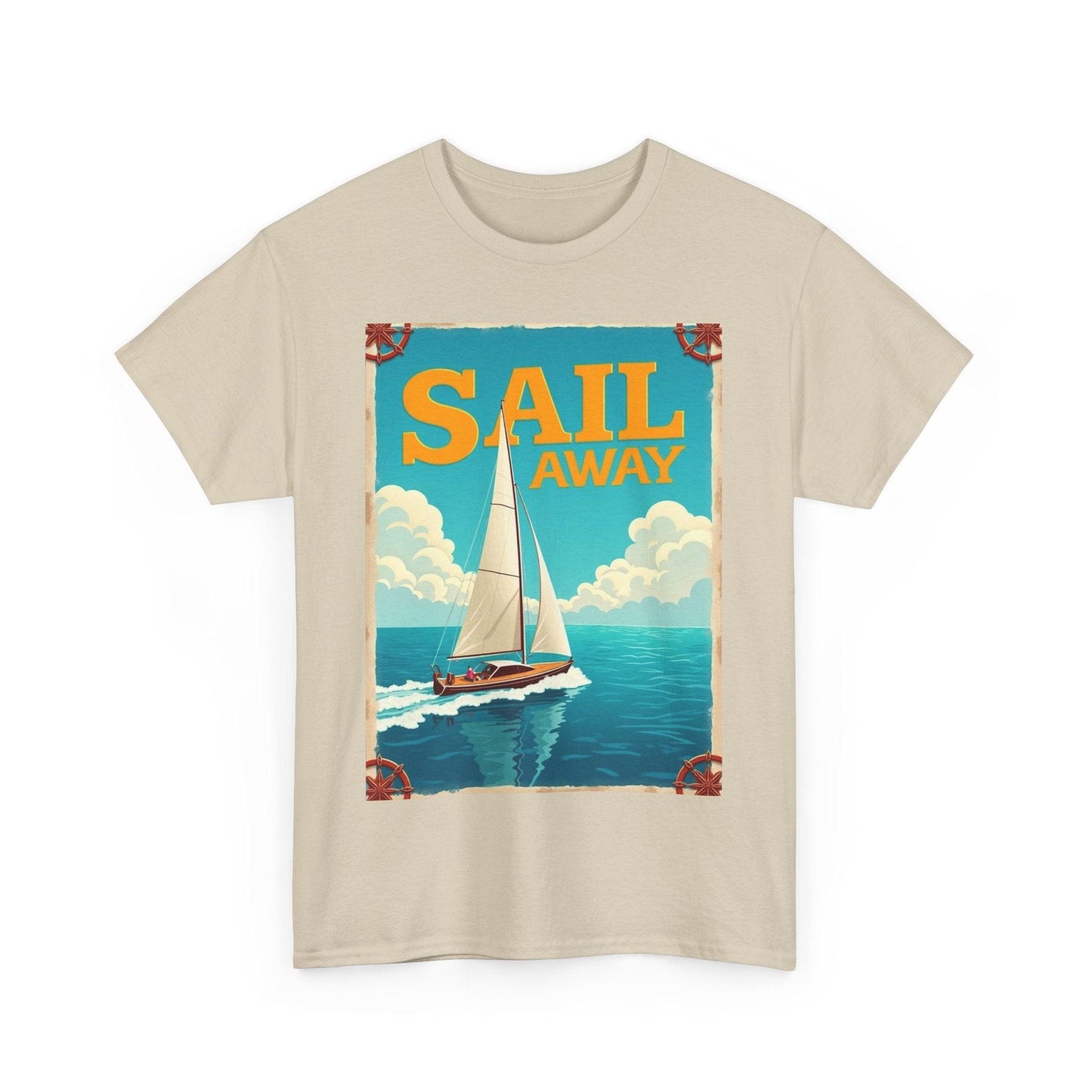 Sail Away Tee - Unisex Heavy Cotton for Ocean Lovers - Even Keel LLC