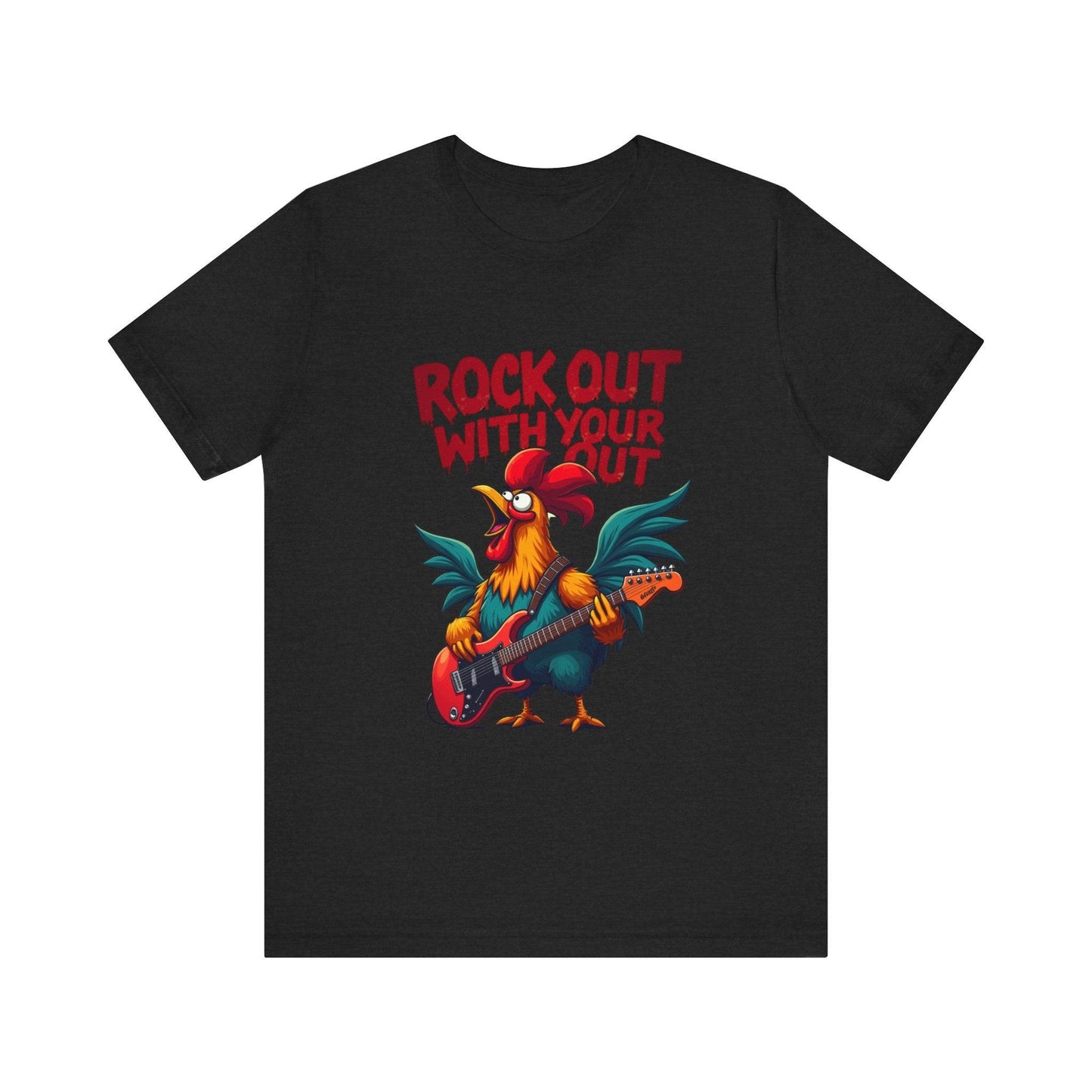 Rooster Tee - Rock Out Rooster Graphic T-Shirt for Fun - Even Keel LLC