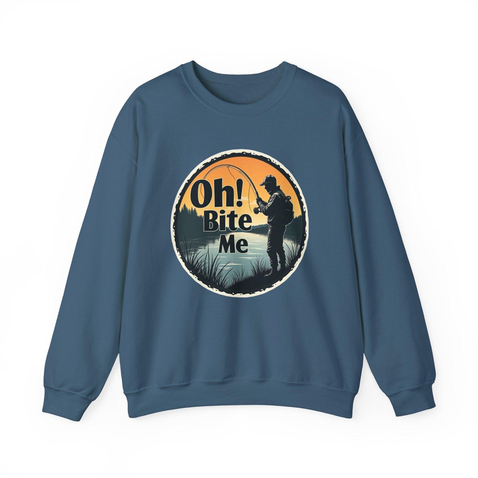 Oh Bite Me Fishing Crewneck Sweatshirt for Comfort and Style - Even Keel LLC