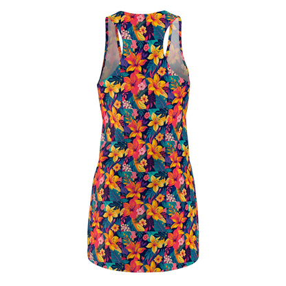 Tropical Floral Racerback Dress for Women - Casual Summer Style