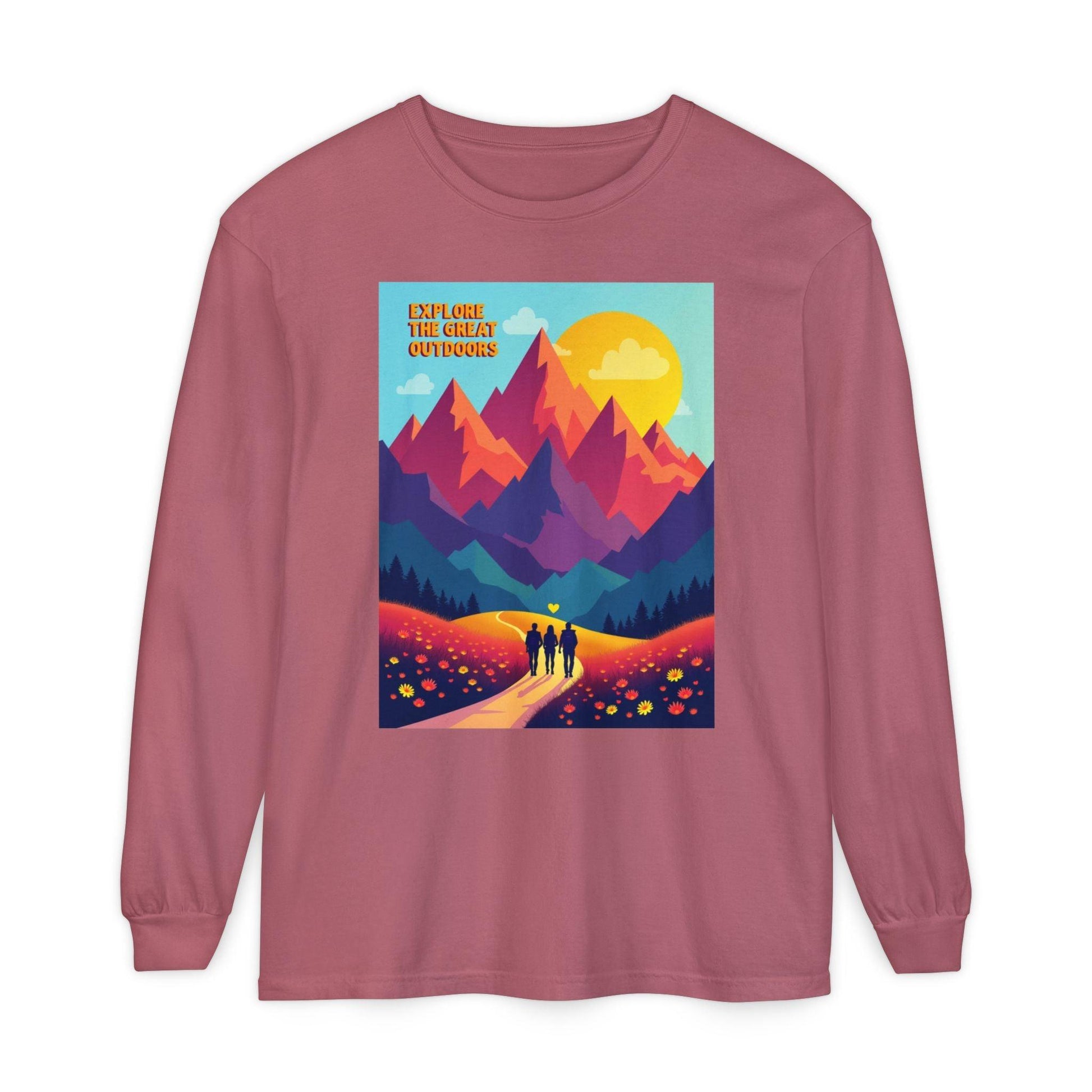 Colorful Outdoors Long Sleeve T-Shirt for Adventurous Days - Even Keel LLC