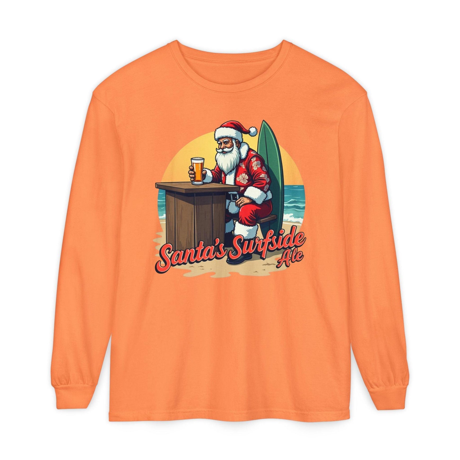 Surfside Santa Long Sleeve T-Shirt for Festive Comfort - Even Keel LLC