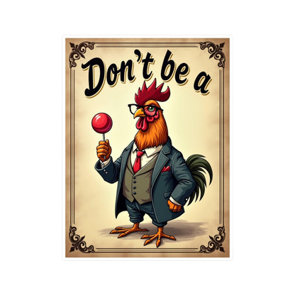 Vinyl Decal - 'Don't Be A Rooster' Humorous Sticker - Even Keel LLC