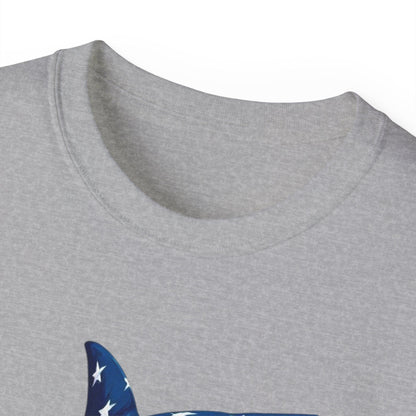 Patriotic Shark Unisex Ultra Cotton Tee | American Flag Design - Even Keel LLC