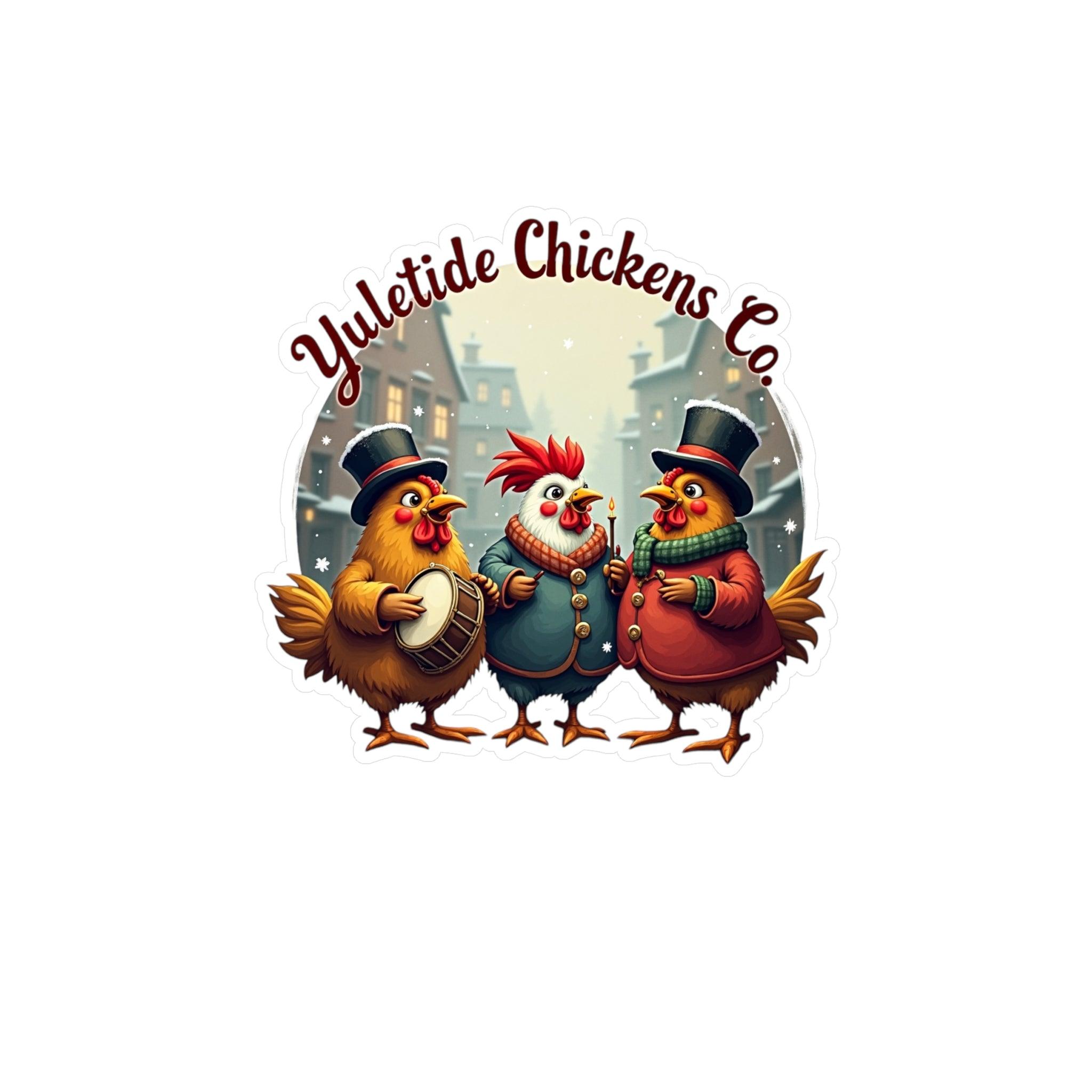 Yuletide Chicken Co. Christmas Holiday Vinyl Decal 4 Sizes - Even Keel LLC