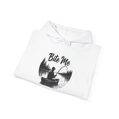 Fishing "Bite Me" Hooded Sweatshirt for Cold Days - Even Keel LLC