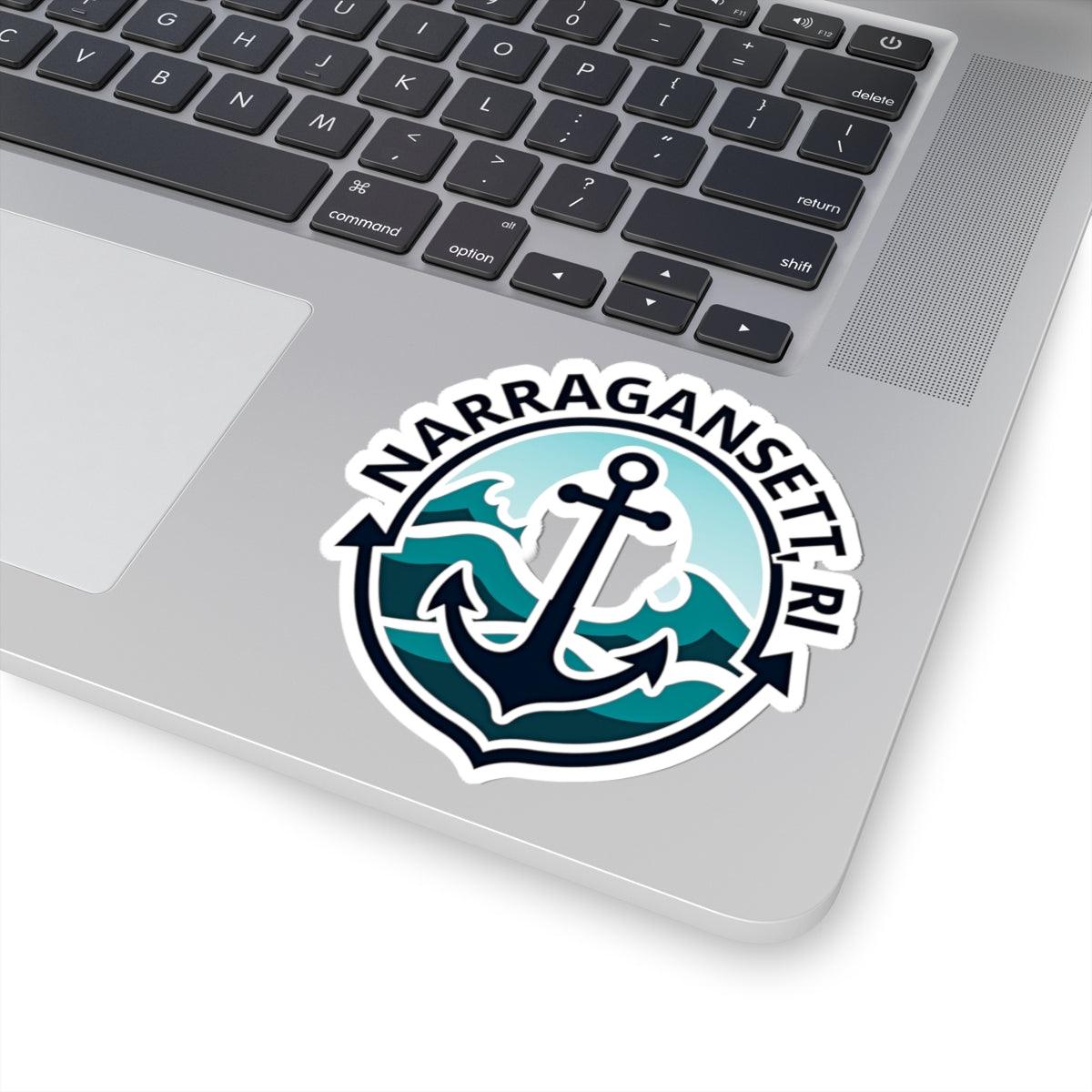 Narragansett, RI Sticker - Custom Kiss-Cut Vinyl Design - Even Keel LLC