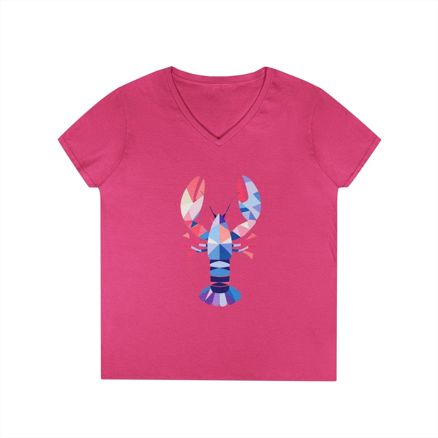 Colorful Lobster Ladies' V-Neck T-Shirt for Summer BBQs - Even Keel LLC