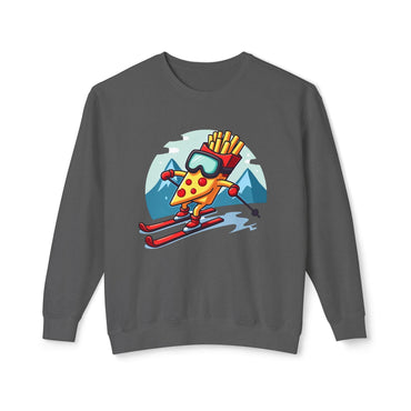 Crewneck Sweatshirt - Pizza Or French Fry Skiing Design - Even Keel LLC