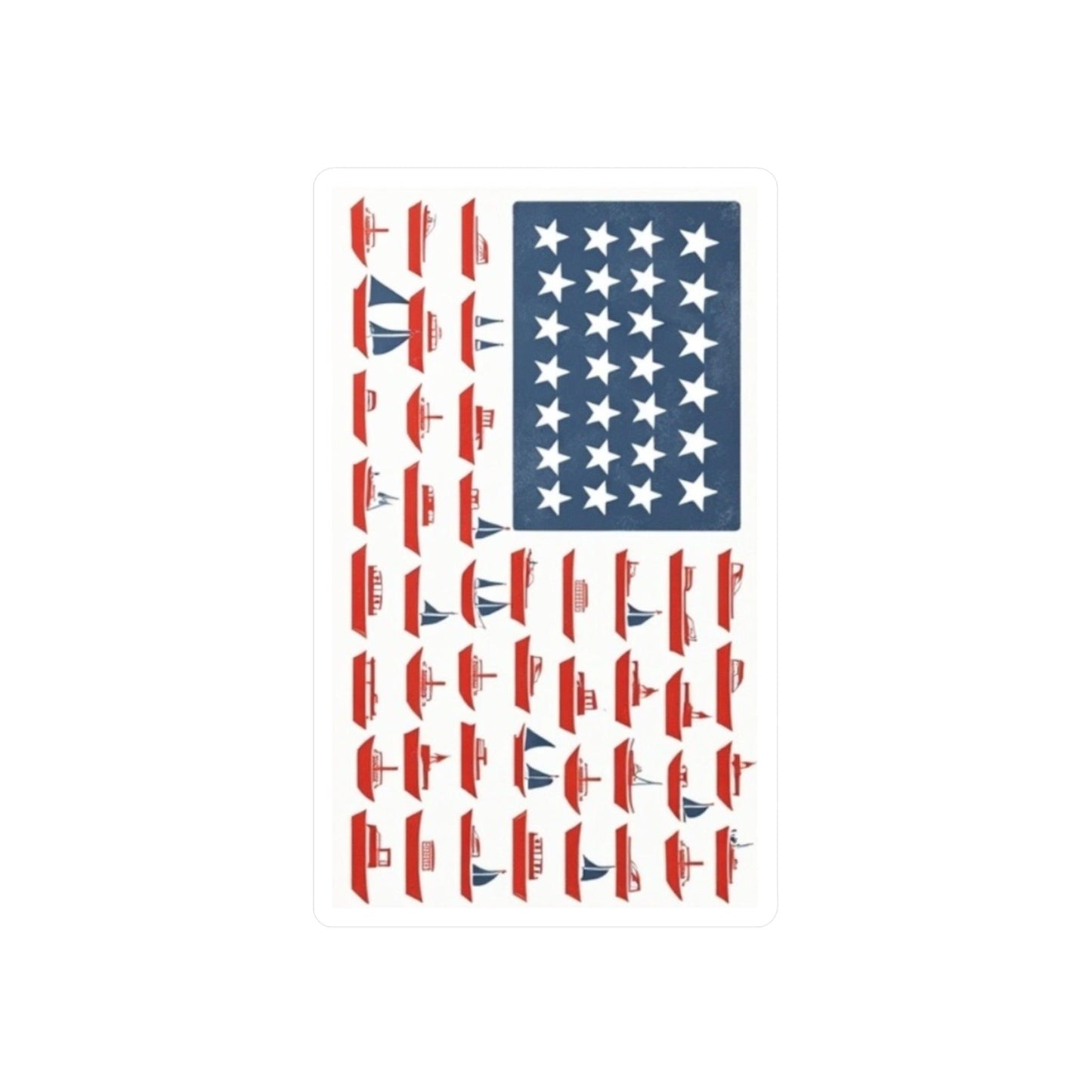 American Flag Designed with Ships Decal for Home Decor - Even Keel LLC