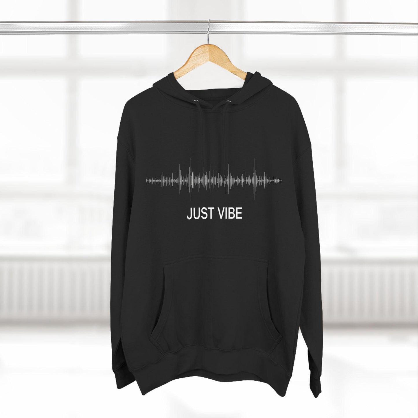 Fleece Hoodie - Just Vibe All Black Beats for Style Comfort - Even Keel LLC