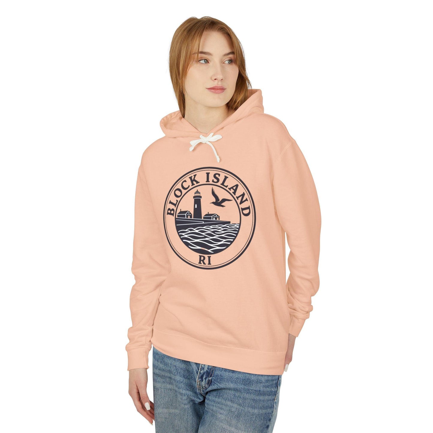 Block Island, RI Lighthouse Hooded Sweatshirt for Comfort - Even Keel LLC