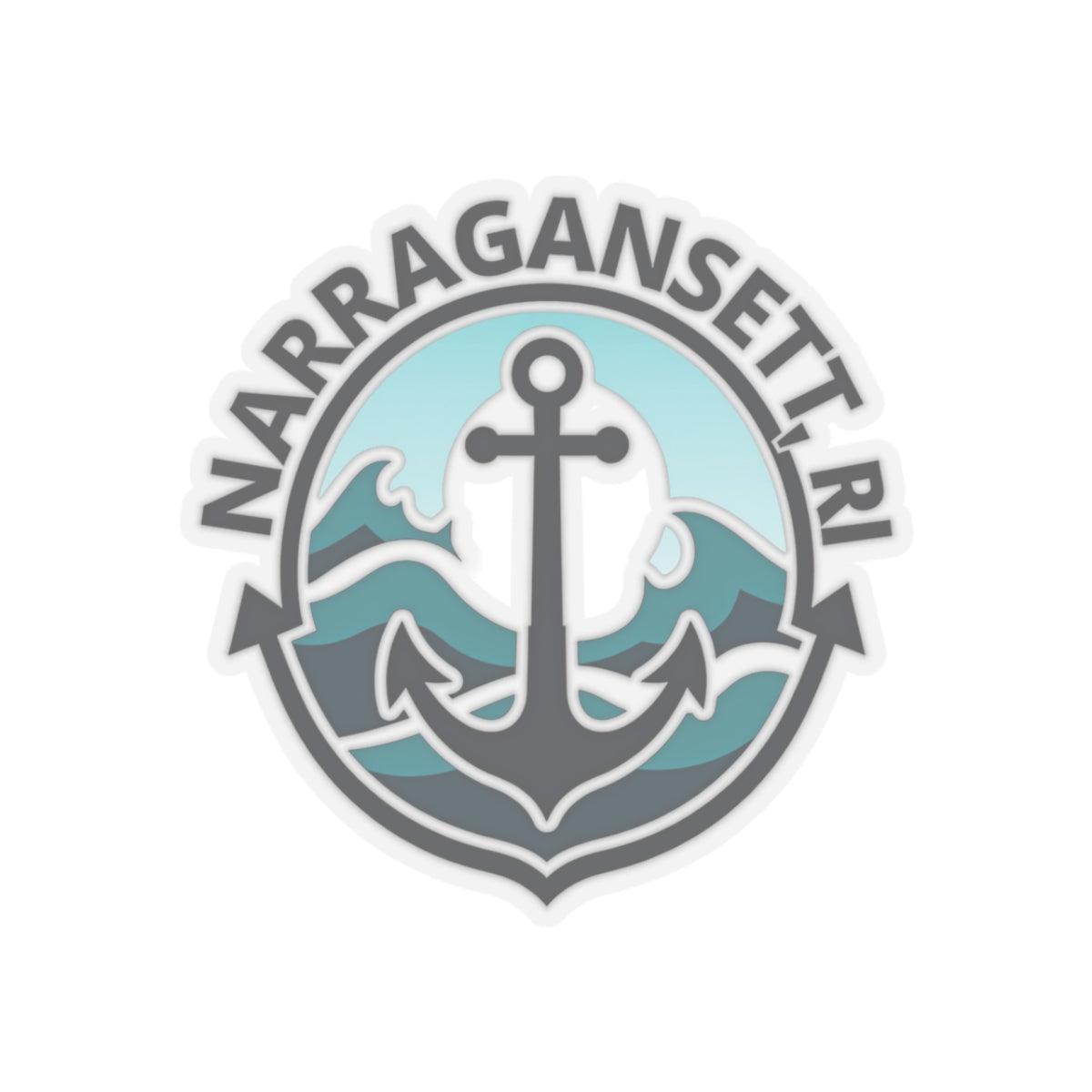 Narragansett, RI Sticker - Custom Kiss-Cut Vinyl Design - Even Keel LLC