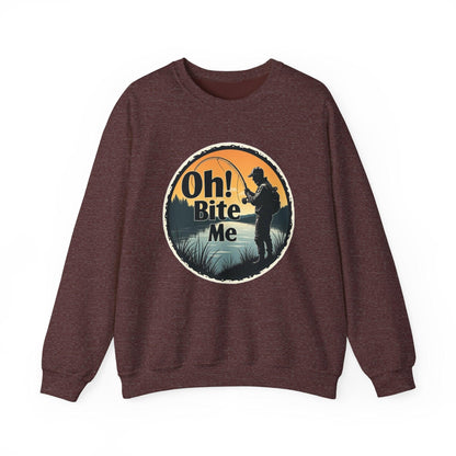 Oh Bite Me Fishing Crewneck Sweatshirt for Comfort and Style - Even Keel LLC