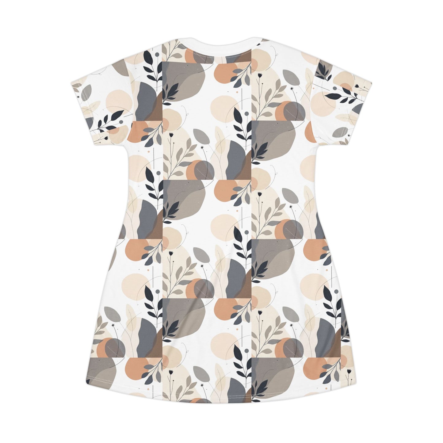 Floral Serenity T-Shirt Dress for Casual Elegance Style