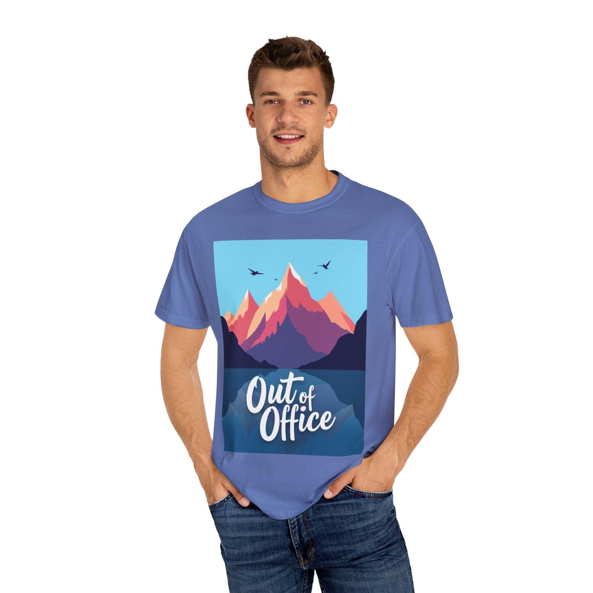 Hiking Or Skiing Mountains Out Of Office Unisex T-shirt - Even Keel LLC