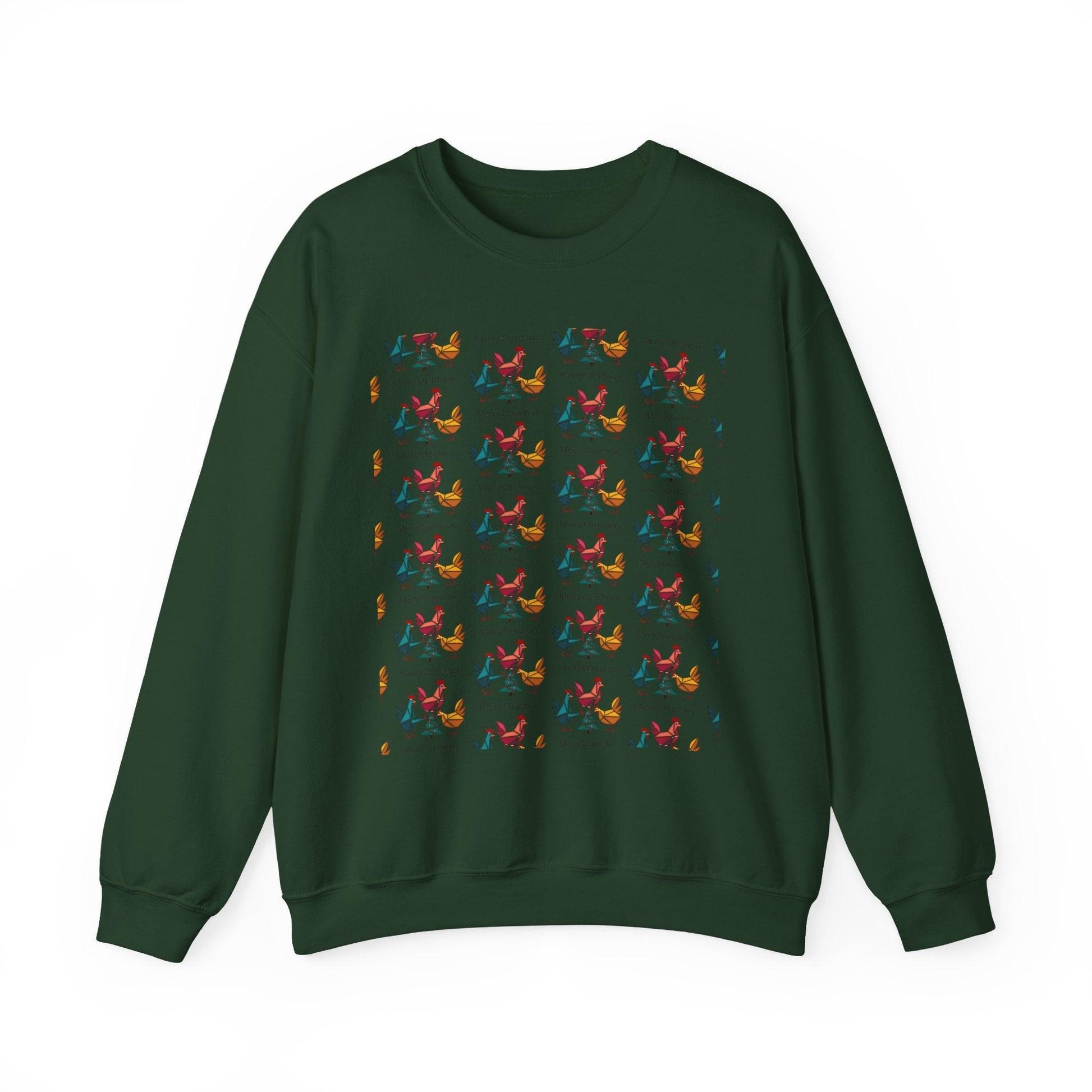 Ugly Christmas Chicken Crewneck Sweatshirt for Comfort - Even Keel LLC