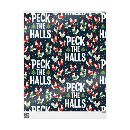 Peck the Halls Christmas Wrapping Papers Fun Gift Wrap - Even Keel LLC