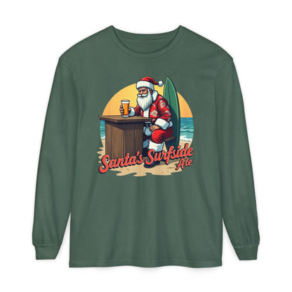 Surfside Santa Long Sleeve T-Shirt for Festive Comfort - Even Keel LLC