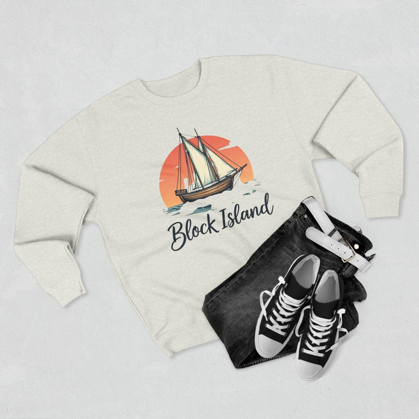 Block Island Pirate Ship Unisex Sweatshirt for Nautical Style - Even Keel LLC